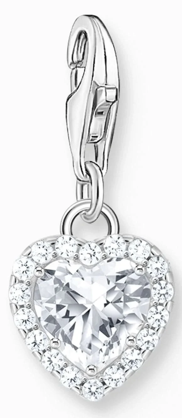 Thomas Sabo Charm Anhänger Modell: 2202-051-14 Herz mit Verzierung aus weißen Zirkoniasteinen- 925 Sterlingsilber
