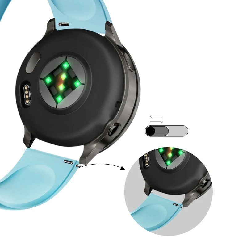 Bandz Garmin Forerunner 170 Sportarmband 'Deluxe' (Hellblau)
