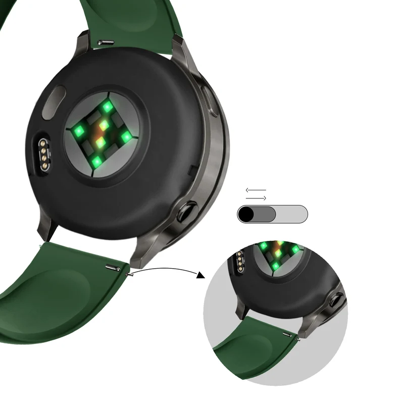 Bandz Garmin Forerunner 170 Sportarmband 'Deluxe' (Armeegrün)