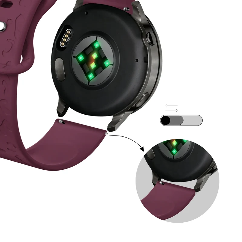 Bandz Garmin Forerunner 170 Silikonarmband 'Leopard' (Wrinrot)