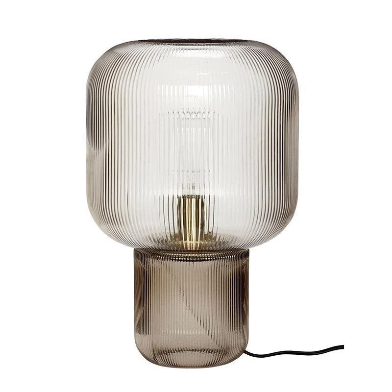 Elegante Glas Rippentischlampe