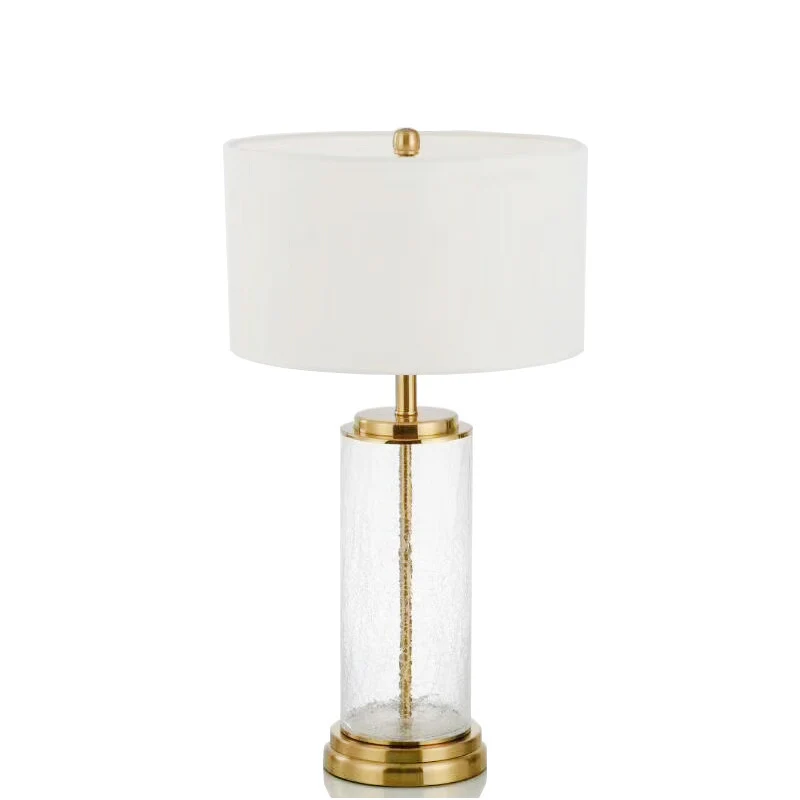 Elegante Glas- und Metalltischlampe