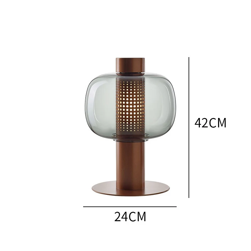 Künstlerische Tischlampe mit elegantem Glasschirm