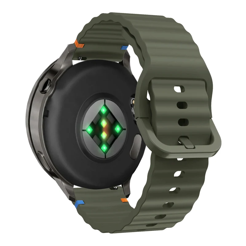 Bandz Garmin Forerunner 70 Silikonarmband 'Wave' (Armeegrün)