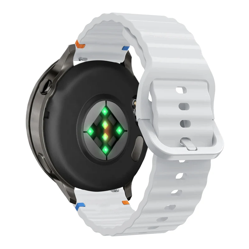 Bandz Garmin Forerunner 170 Silikonarmband 'Wave' (Hellgrau)