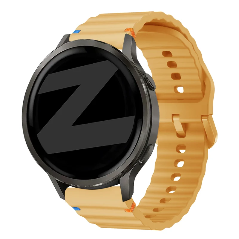 Bandz Garmin Forerunner 170 Silikonarmband 'Wave' (Dunkelgelb)
