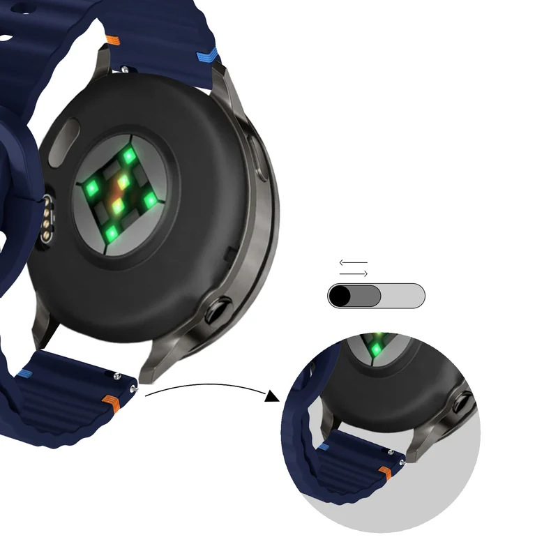 Bandz Garmin Forerunner 170 Silikonarmband 'Wave' (Dunkelblau)