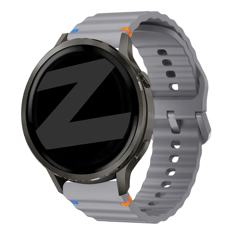 Bandz Garmin Forerunner 170 Silikonarmband 'Wave' (Dunkelgrau)