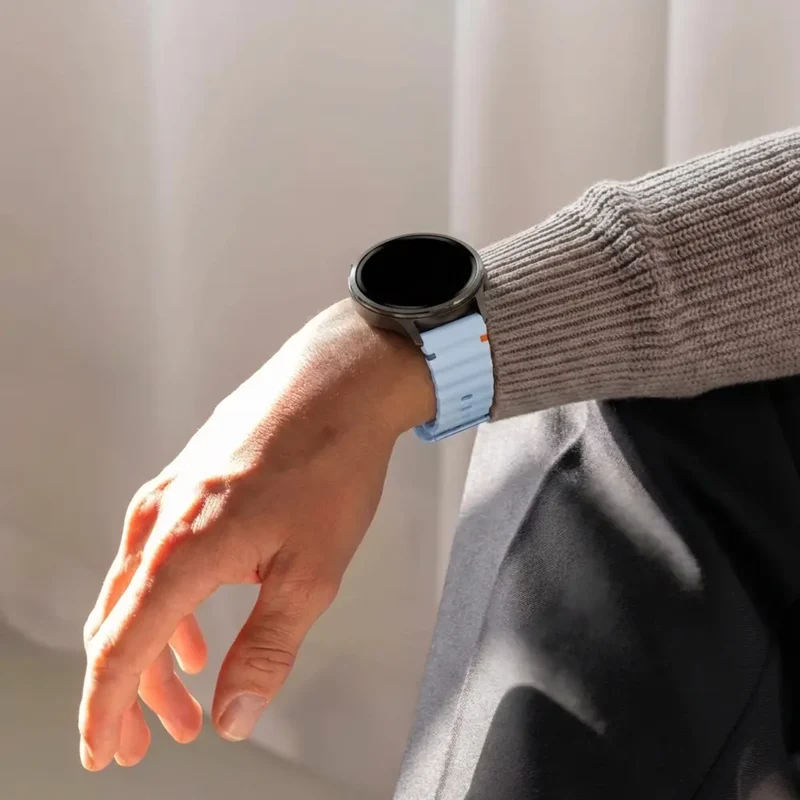 Bandz Garmin Forerunner 70 Silikonarmband 'Wave' (Hellblau)