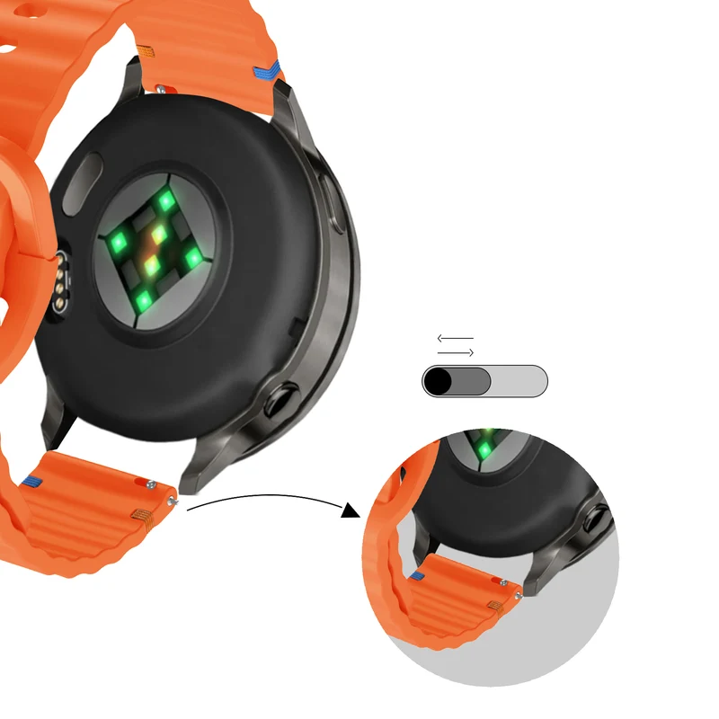 Bandz Garmin Forerunner 70 Silikonarmband 'Wave' (Orange)