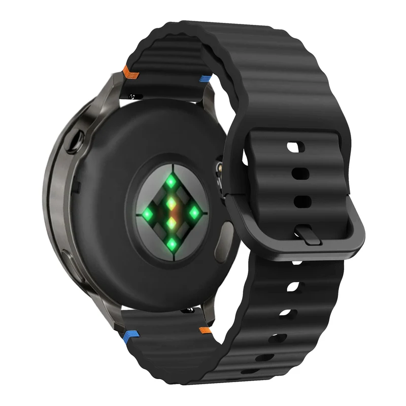 Bandz Garmin Forerunner 170 Silikonarmband 'Wave' (Schwarz)