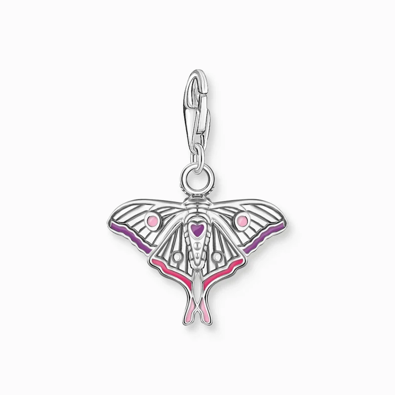 Thomas Sabo Charm Anhänger Modell: 2209-691-7 bunter Nachtfalter- 925 Sterlingsilber und Kaltemail