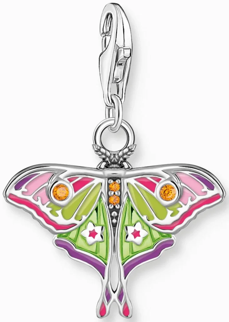 Thomas Sabo Charm Anhänger Modell: 2209-691-7 bunter Nachtfalter- 925 Sterlingsilber und Kaltemail