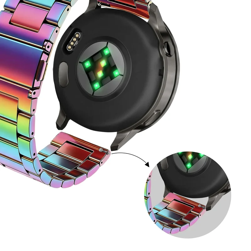 Bandz Garmin Forerunner 70 Stahlarmband 'Classic' (Regenbogen)