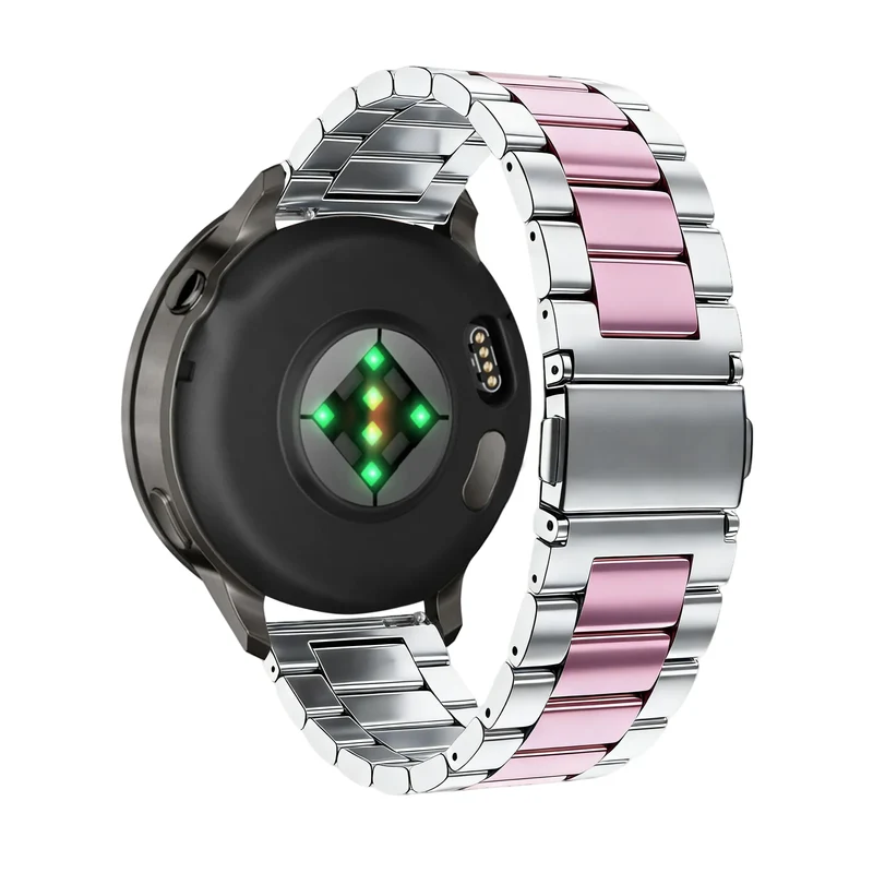 Bandz Garmin Forerunner 170 Stahlarmband 'Classic' (Silber/Rosa)