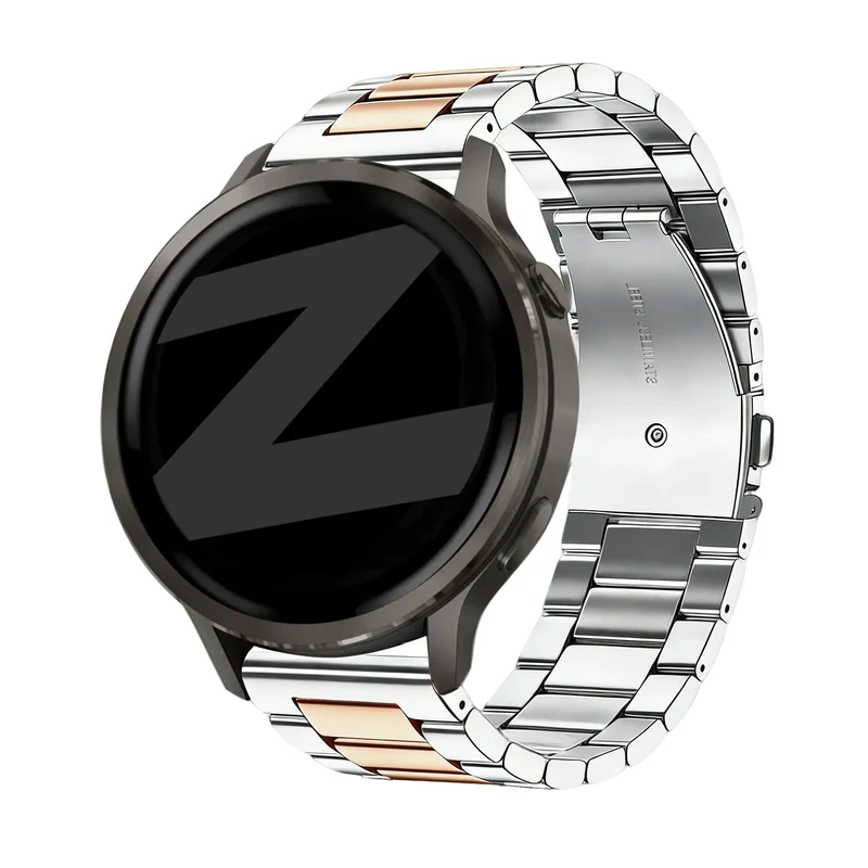 Bandz Garmin Forerunner 70 Stahlarmband 'Classic' (Silber/Roségold)