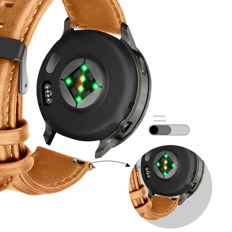 Bandz Garmin Forerunner 70 Lederarmband 'Classic' (Braun)