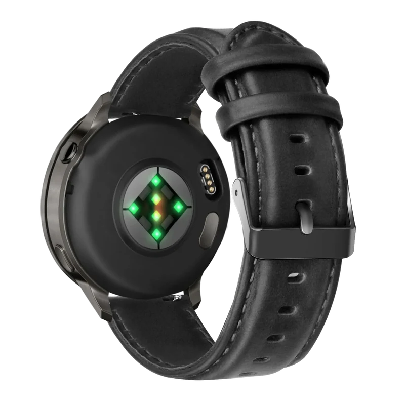 Bandz Garmin Forerunner 70 Lederarmband 'Classic' (Schwarz)