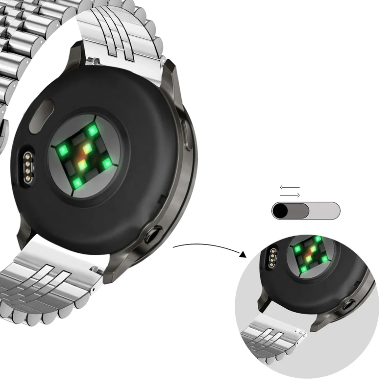 Bandz Garmin Forerunner 170 Stahlarmband 'Jubilee' (Silber)