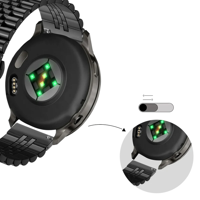 Bandz Garmin Forerunner 70 Stahlarmband 'Jubilee' (Schwarz)