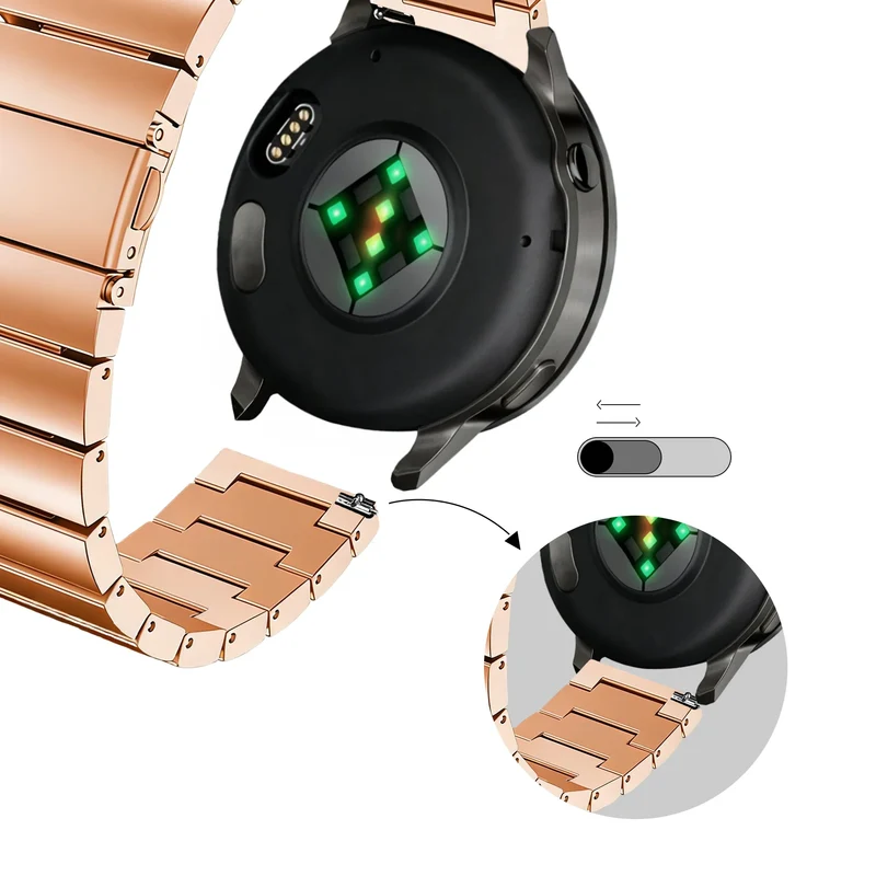 Bandz Garmin Forerunner 170 Stahlarmband 'One Bead' (Roségold)