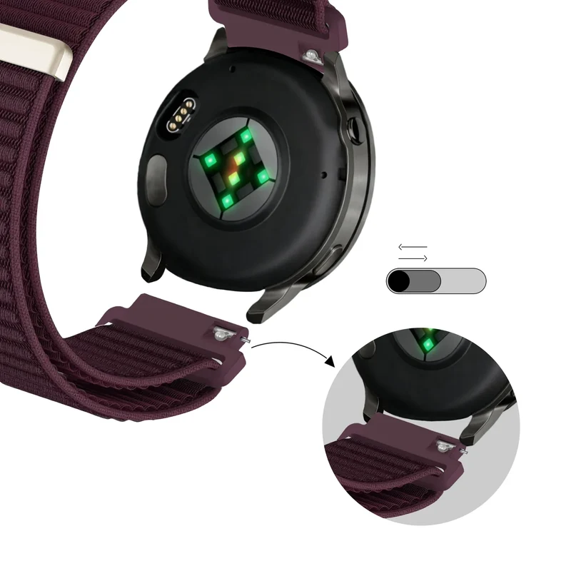 Bandz Garmin Forerunner 70 Nylonarmband 'Wave' (Dunkel Lila)
