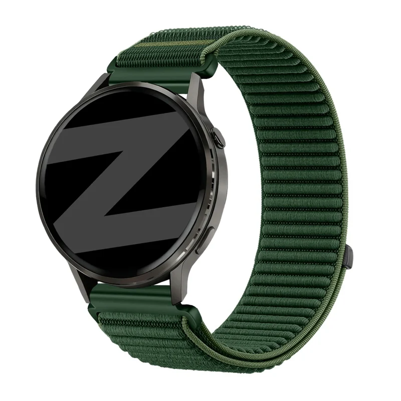 Bandz Garmin Forerunner 70 Nylonarmband 'Wave' (Dunkelgrün)