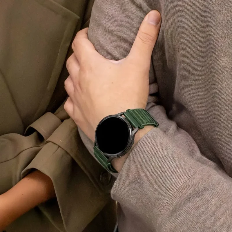 Bandz Garmin Forerunner 70 Nylonarmband 'Wave' (Dunkelgrün)