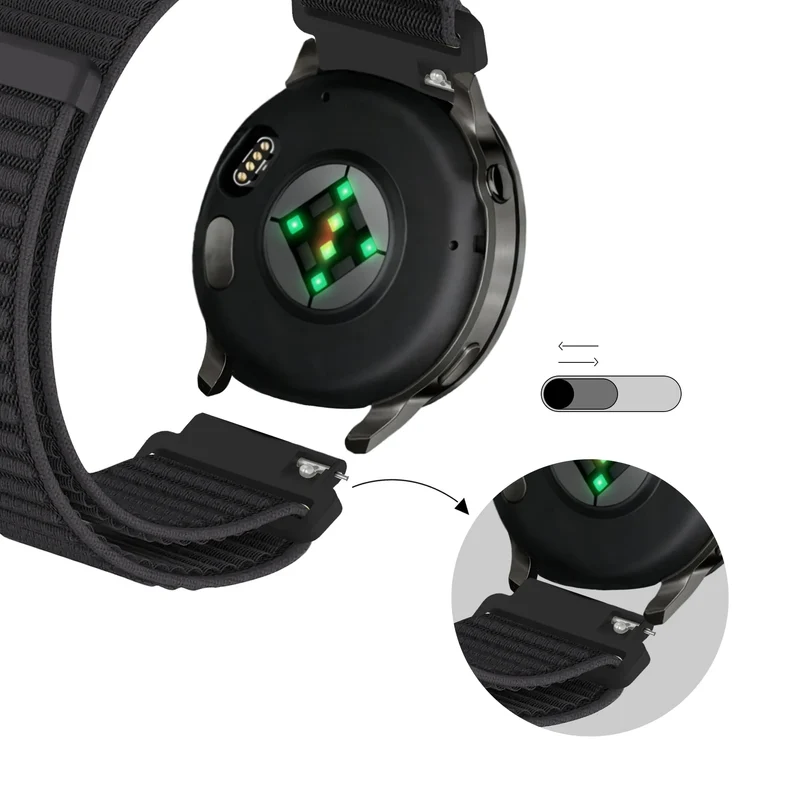 Bandz Garmin Forerunner 170 Nylonarmband 'Wave' (Schwarz)