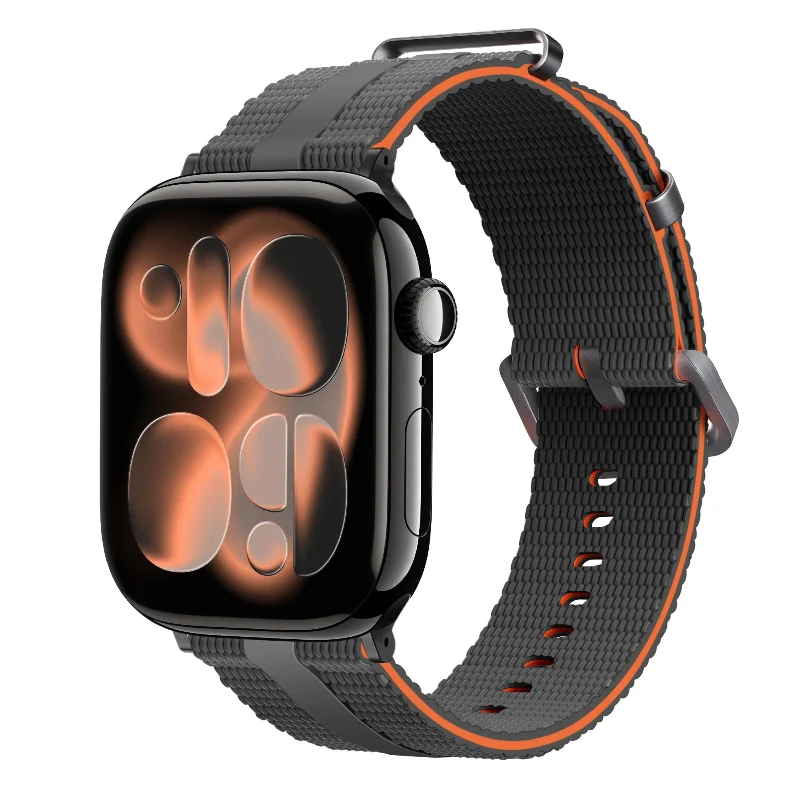 Apple Watch Silikon Active Armband (Hellgrau/Orange)