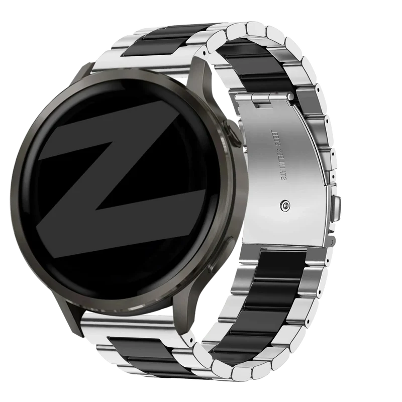 Bandz Garmin Forerunner 70 Stahlarmband 'Classic' (Silber/Schwarz)