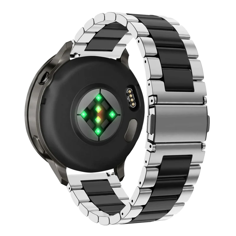 Bandz Garmin Forerunner 70 Stahlarmband 'Classic' (Silber/Schwarz)
