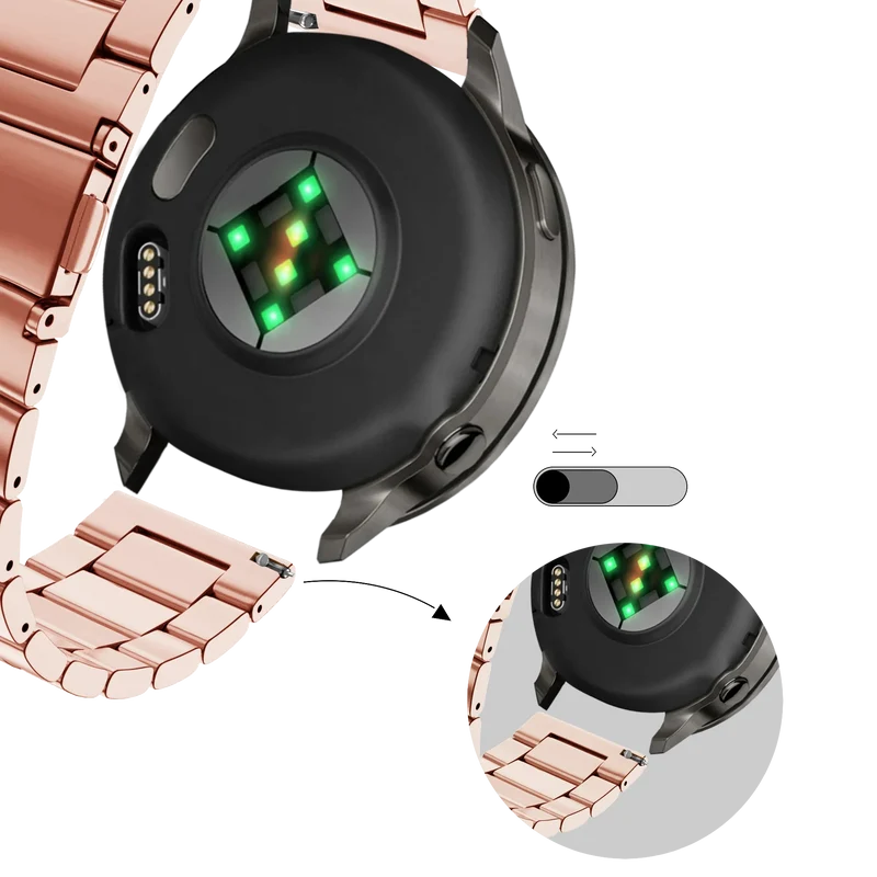 Bandz Garmin Forerunner 70 Stahlarmband 'Classic' (Rosa)