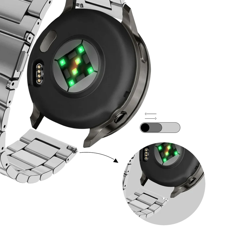 Bandz Garmin Forerunner 170 Stahlarmband 'Classic' (Silber)