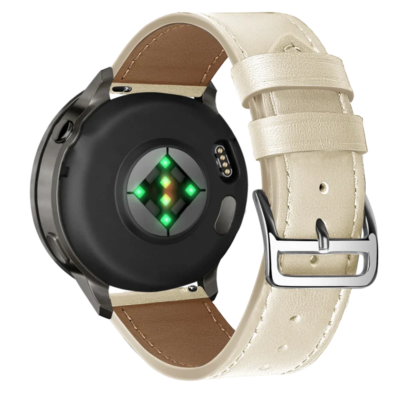 Bandz Garmin Forerunner 70 Lederarmband 'Deluxe' (Beige)