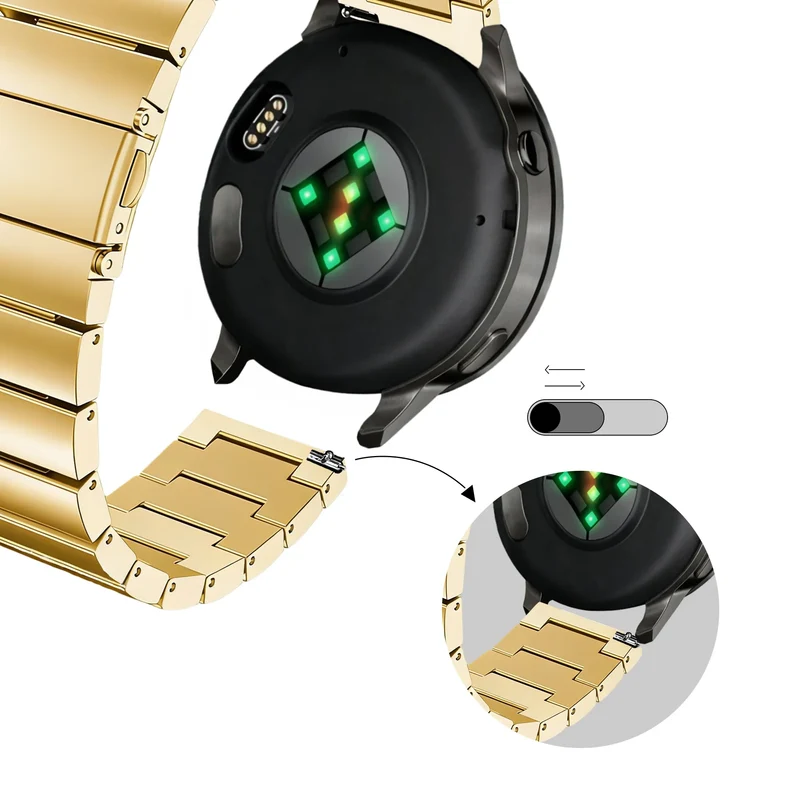 Bandz Garmin Forerunner 170 Stahlarmband 'One Bead' (Gold)