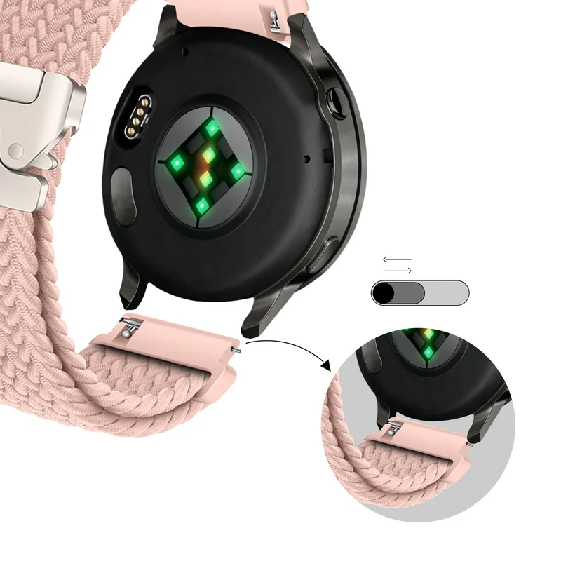 Bandz Garmin Forerunner 70 Geflochtenes Armband 'Parachute' (Rosa)