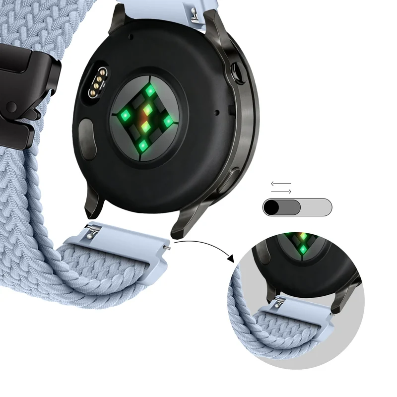 Bandz Garmin Forerunner 170 Geflochtenes Armband 'Parachute' (Hellblau)