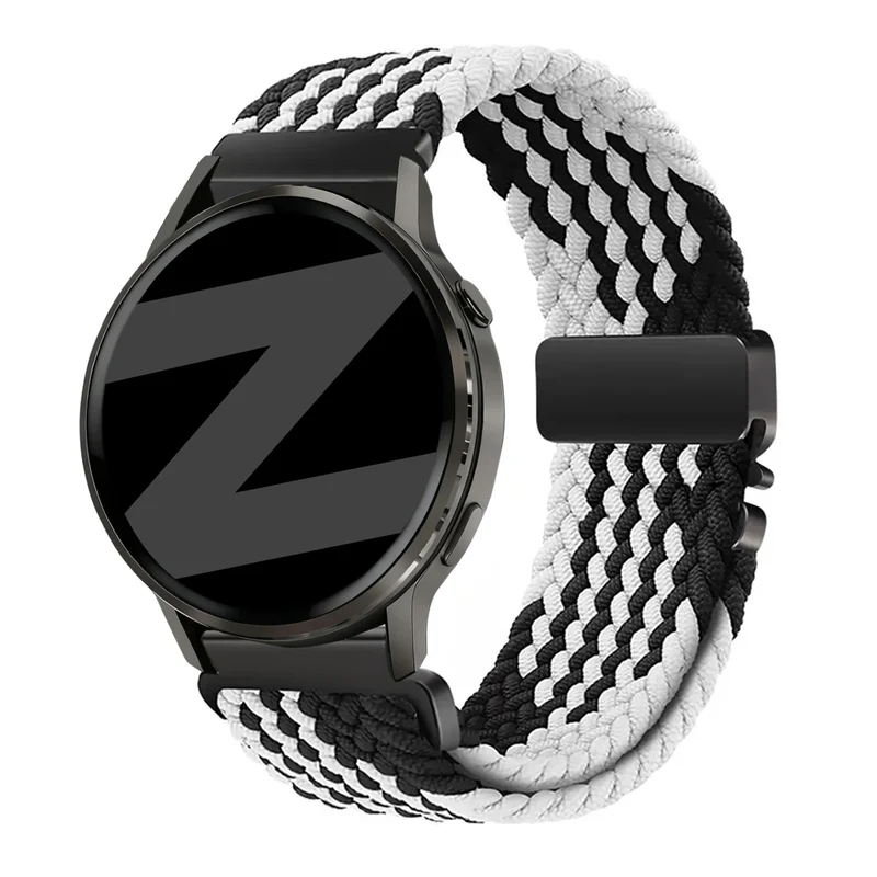 Bandz Garmin Forerunner 170 Geflochtenes Armband 'Parachute' (Schwarz/Weiß)
