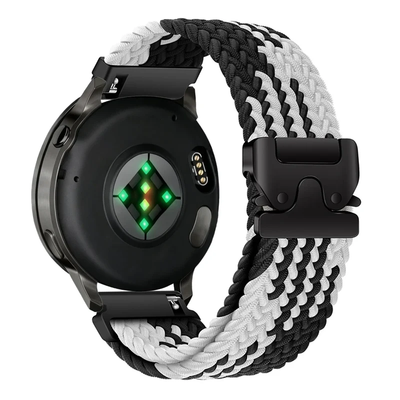 Bandz Garmin Forerunner 170 Geflochtenes Armband 'Parachute' (Schwarz/Weiß)