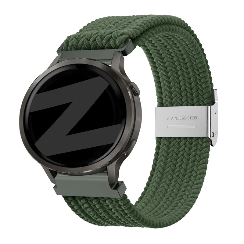 Bandz Garmin Forerunner 70 Gewebtes Nylonarmband (Olivgrün)