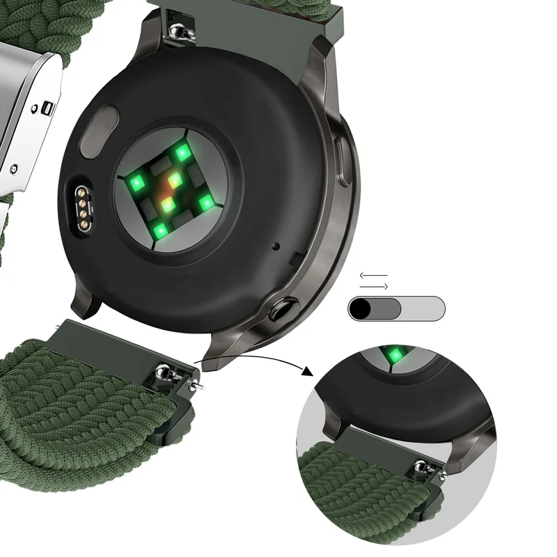 Bandz Garmin Forerunner 70 Gewebtes Nylonarmband (Olivgrün)