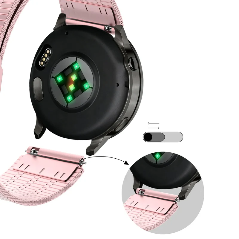 Bandz Garmin Forerunner 170 Verstellbares Stahlarmband (Rosa)