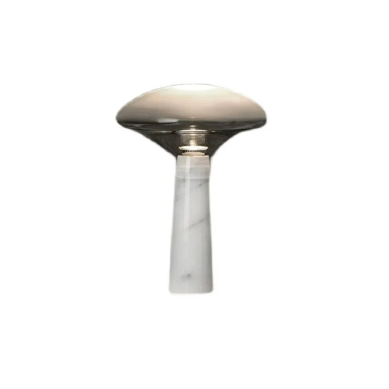 Zeitgenössische Marmor-Tischlampe mit elegantem Glasschirm
