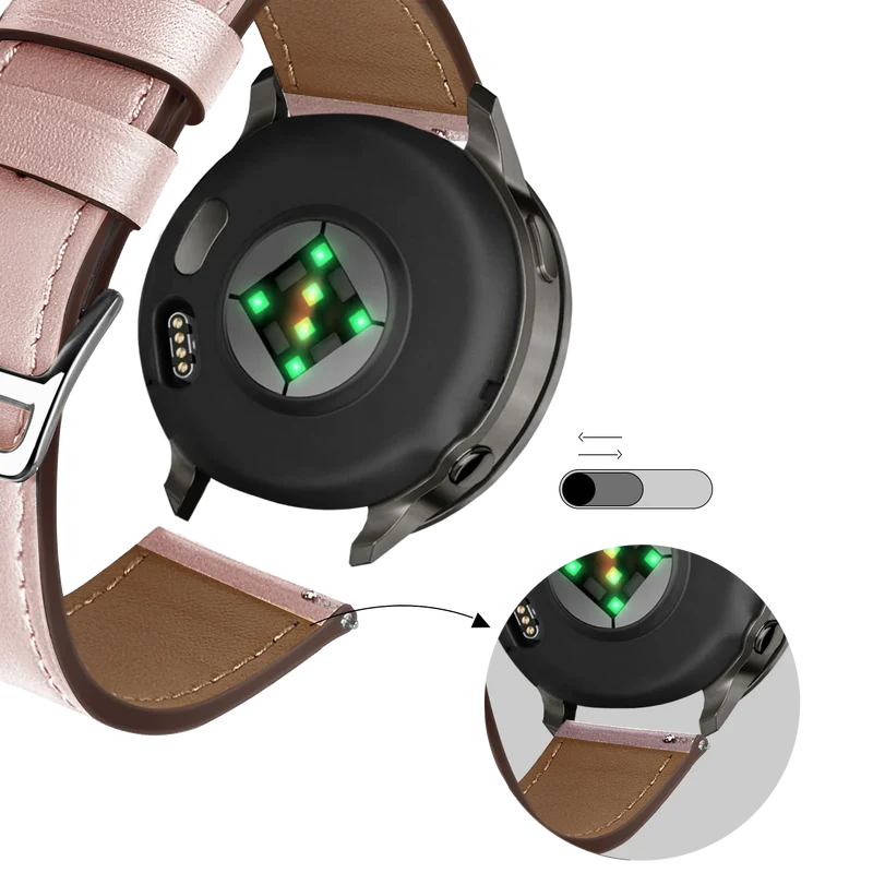 Bandz Garmin Forerunner 70 Lederarmband 'Deluxe' (Rosa)