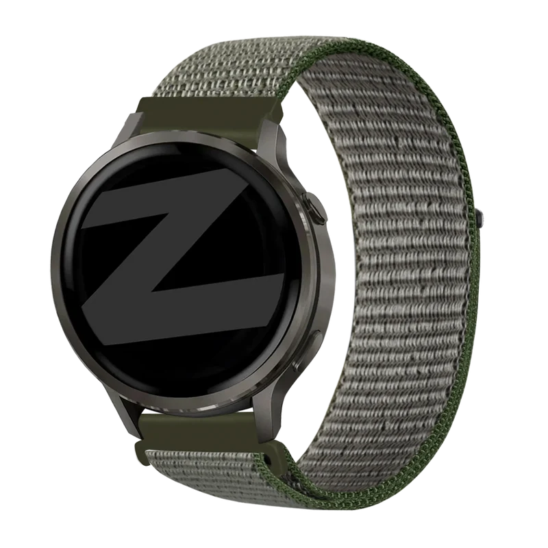 Bandz Garmin Forerunner 70 Nylon Loop Armband (Olivgrün)
