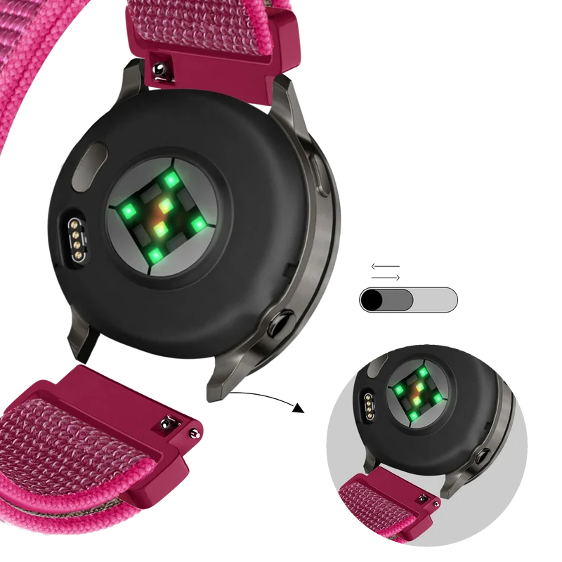 Bandz Garmin Forerunner 70 Nylon Loop Armband (Dragonfruit)