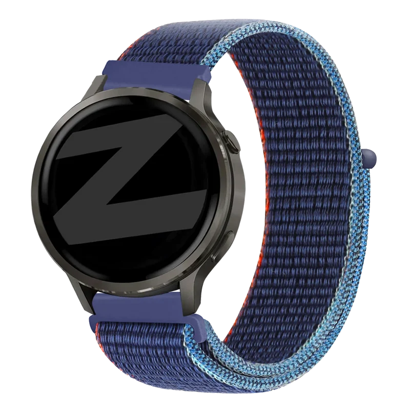 Bandz Garmin Forerunner 70 Nylon Loop Armband (Blau Mix)