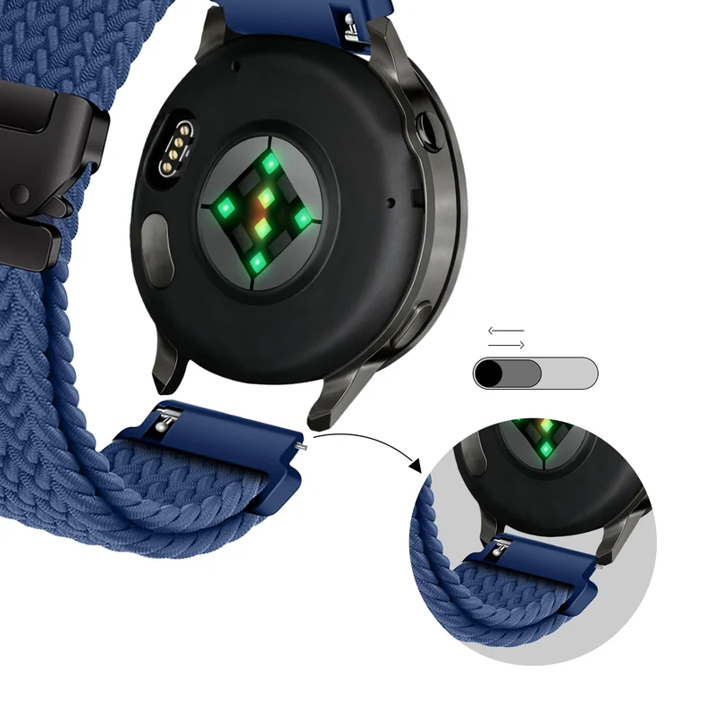 Bandz Garmin Forerunner 70 Geflochtenes Armband 'Parachute' (Blau)