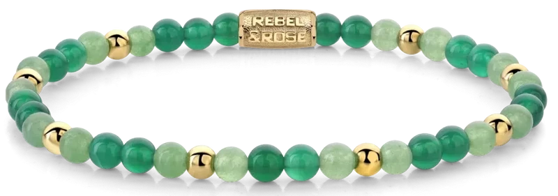 Armband aus 4mm Grünes Abenteurertum und Moosachat Edelsteinen